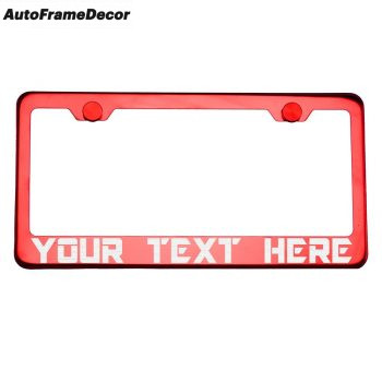 Personalized Engraved License Plate Tag Frame Text Letter Holder Chrome Custom 