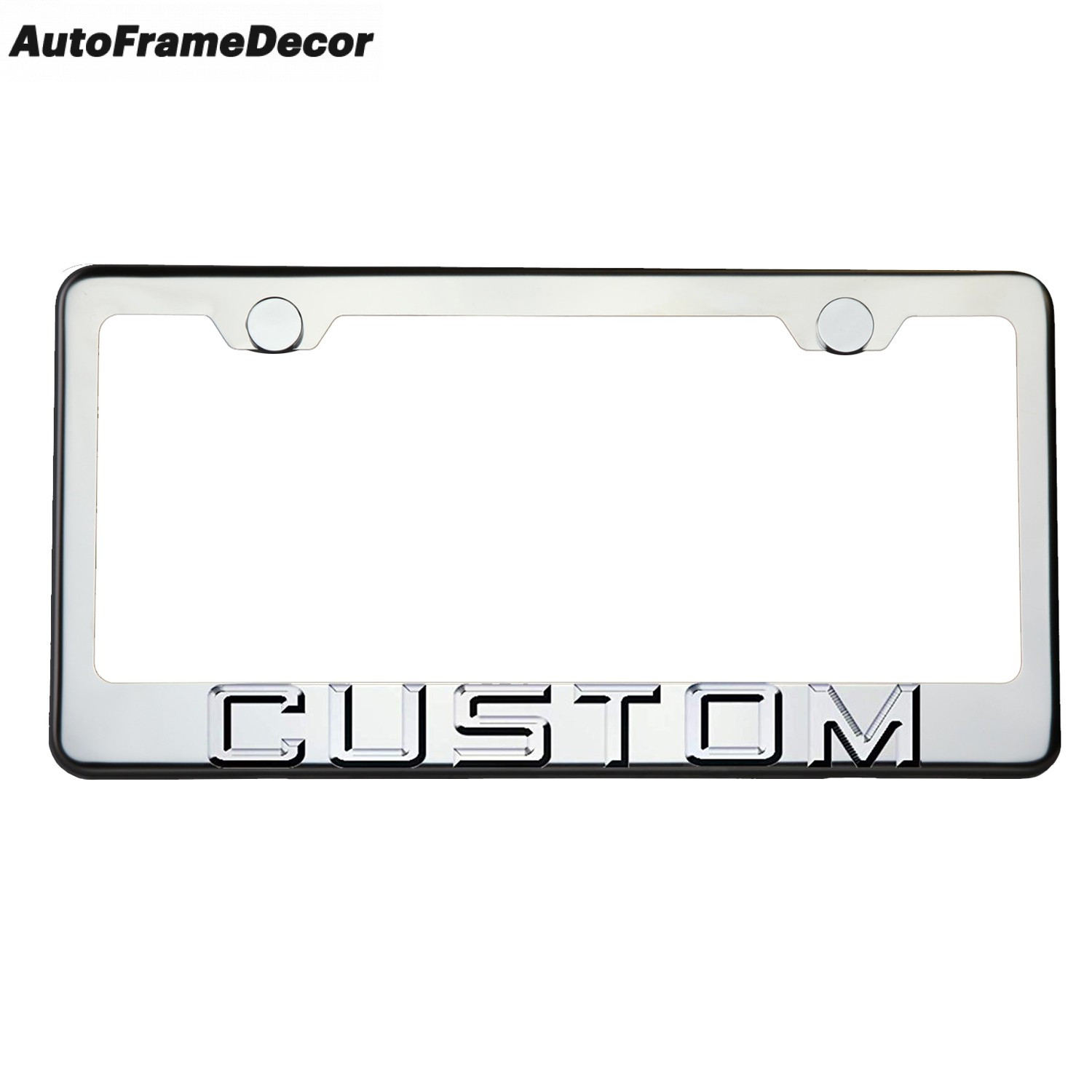 3D AUTOBIOGRAPHY Badge Emblem Stainless Steel Chrome Metal License Plate Frame Holder For Range Rover